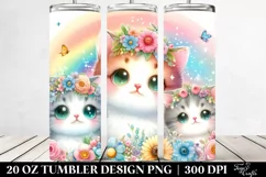 Colorful Watercolor Cat | 20 oz Tumbler Product Image 2