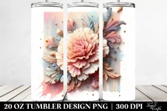 Wooden Small Carnation Sticker 20 Oz Tumbler Product Image 2