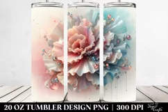 Abstract Pastel Carnation Sticker 20 Oz Tumbler Product Image 2