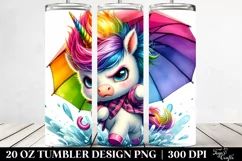 Aggressive Baby Unicorn Drawing | 20 oz Tumbler Product Image 2