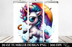 Aggressive Baby Unicorn Drawing | 20 oz Tumbler Product Image 2