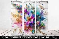 20 Oz Tumbler Sublimation | Delphinium Watercolor Splash Product Image 2