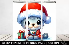Vibrant Seal with Santa Hat, PNG Product Image 2