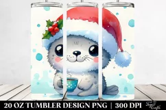 Vibrant Baby Seal with Santa Hat PNG Product Image 2