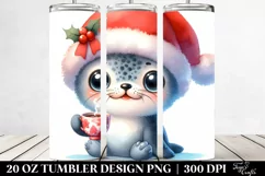 Vibrant Seal with Santa Hat, PNG Product Image 2