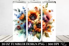 Colorful Abstract Sunflower Design | 20 oz Tumbler Product Image 2