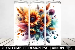 Colorful Abstract Sunflower Design | 20 oz Tumbler Product Image 2