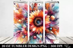 Colorful Abstract Sunflower Design | 20 oz Tumbler Product Image 2