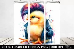 Aggressive Baby Chicken Drawing | 20 oz Tumbler Product Image 2