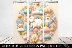 3D Embossed Lamb Scene Clipart 20 Oz Tumbler Product Image 2