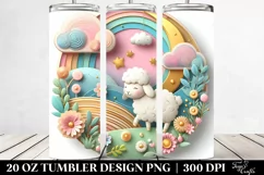 3D Embossed Lamb Scene Clipart 20 Oz Tumbler Product Image 2