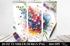 Delphinium Wooden Background | 20 Oz Tumbler Product Image 2