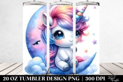 20 Oz Tumbler Sublimation | Cute Unicorn Haircut Whimsical Product Image 2