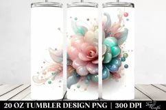 Shiny Camellia Sticker 20 Oz Tumbler Product Image 2