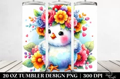 Vibrant Flower Crown Chicken | 20 Oz Tumbler Product Image 2