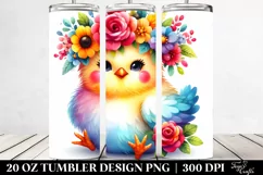 Vibrant Flower Crown Chicken | 20 Oz Tumbler Product Image 2