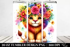 Vibrant Rainbow Lion 20 Oz Tumbler Product Image 2