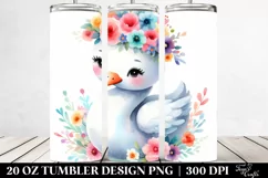 Pastel Flower Crown Swan | 20 Oz Tumbler Product Image 2