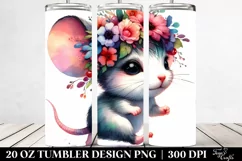 Watercolor Baby Mouse | 20 Oz Tumbler Product Image 2