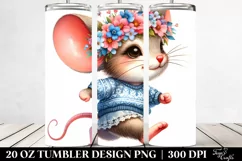 Watercolor Baby Mouse | 20 Oz Tumbler Product Image 2