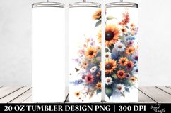 Colorful Sunflower Watercolor | 20 oz Tumbler Product Image 2