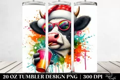 Colorful Quirky Cow Drink | 20 Oz Tumbler Product Image 2