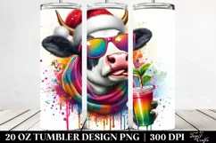 Colorful Quirky Cow Drink | 20 Oz Tumbler Product Image 2