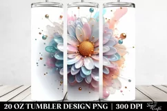 Glossy Daisy Floral Clipart 20 Oz Tumbler Product Image 2