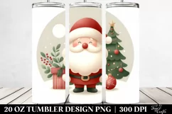 Pastel Watercolor Santa | 20 oz Tumbler Product Image 2