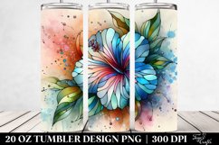 Abstract Pastel Hibiscus Stained 20 Oz Tumbler Product Image 2