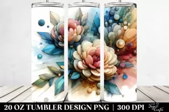 Abstract Wooden Peonies | 20 oz Tumbler Product Image 2