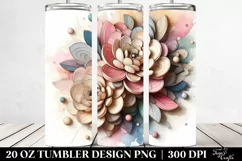 Abstract Wooden Peonies | 20 oz Tumbler Product Image 2