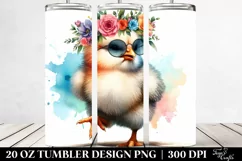 Watercolor Baby Chicken | 20 Oz Tumbler Product Image 2