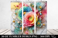 Ranunculus on Marble Background | 20 Oz Tumbler Product Image 2