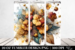 Stained Impatiens on Wooden Background | 20 Oz Tumbler Product Image 2