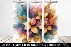 Stained Impatiens on Wooden Background | 20 Oz Tumbler Product Image 2
