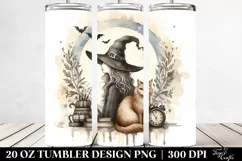 Washed Vintage Witch with Cat | 20 oz Tumbler Product Image 2
