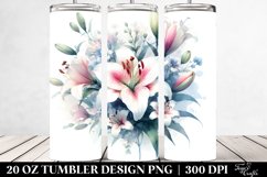 Colorful Lily Watercolor | 20 oz Tumbler Product Image 2