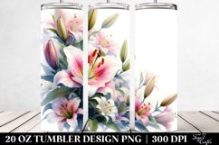 Colorful Lily Watercolor | 20 oz Tumbler Product Image 2
