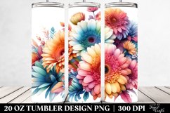 Abstract Gerbera Watercolor | 20 oz Tumbler Product Image 2