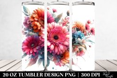 Abstract Gerbera Watercolor | 20 oz Tumbler Product Image 2