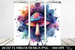 Vibrant Magical Celestial Mushroom 20 Oz Tumbler Product Image 2