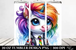 Cute Unicorn Watercolor | 20 oz Tumbler Product Image 2