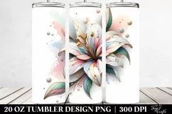 Abstract Wooden Lily 20 Oz Tumbler Product Image 2