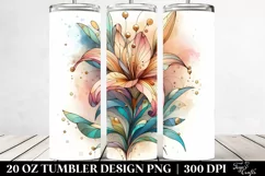 Abstract Wooden Lily 20 Oz Tumbler Product Image 2