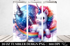 Colorful Baby Unicorn Space Station. 20 Oz Tumbler Design Product Image 2