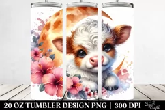 Smiling Baby Hignland Cow | 20 Oz Tumbler Product Image 2