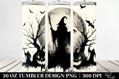 Simple Vintage Halloween Scene with Sinister Shadows | 20 oz Product Image 2