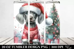 Expressive Weimaraner in Santa Hat PNG Product Image 2