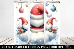 Cute Santa with Gnomes Digital Painting | 20 oz Tumbler Product Image 2